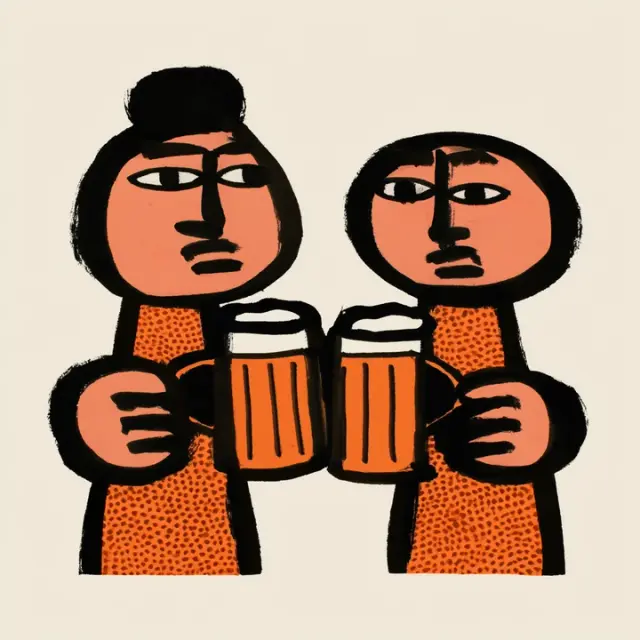 Illustrated group toast invitation cover